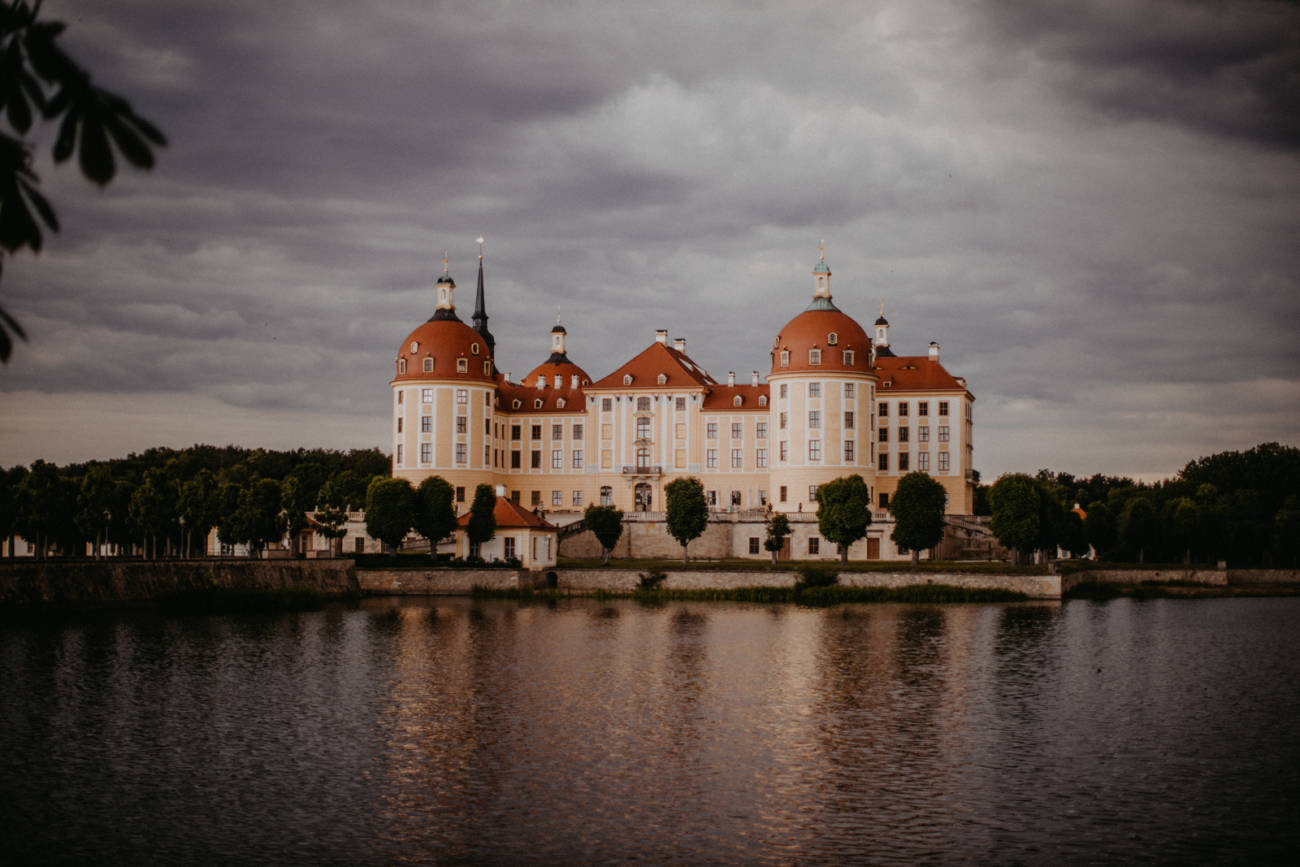Schloss Moritzburg in der Abenddämmerung